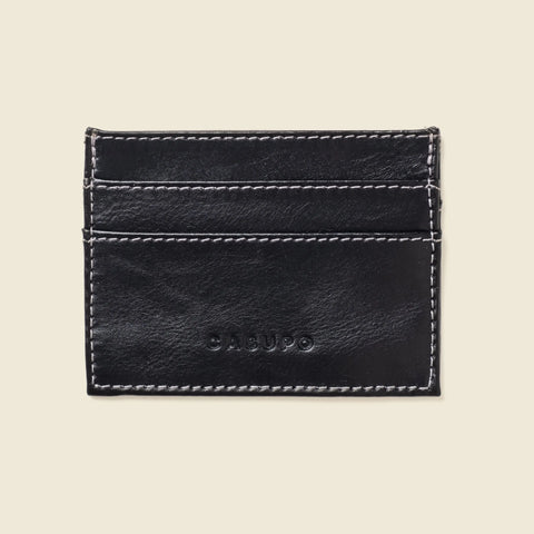 Slim Black Leather Card Holder Wallet 4x3 Inch – Handmade in USA CASUPO  Slim Card Holder 59.00 None
