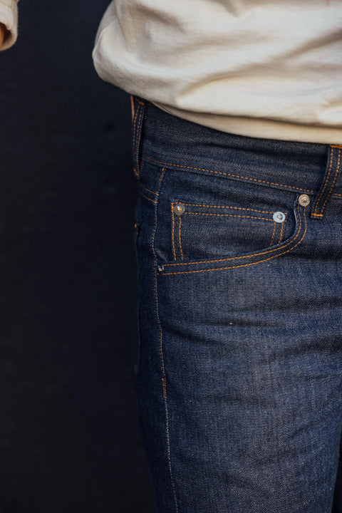Slim Fit Raw Selvedge Jeans 12.5oz Broken Twill – Made in USA Seven Titans  Jeans