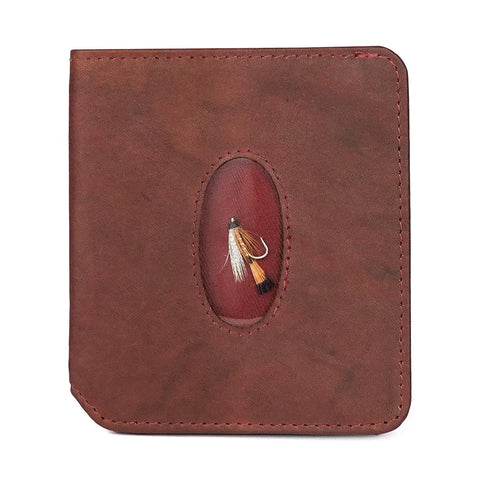 Slim Front Pocket Leather Wallet – RFID Blocking With Fishing Fly Design – 3.5x3.75 Inch | Made in USA Rogue Industries  Wallet