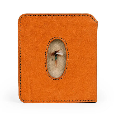 Slim Front Pocket Leather Wallet – RFID Blocking With Fishing Fly Design – 3.5x3.75 Inch | Made in USA Rogue Industries  Wallet
