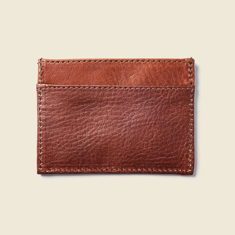 Slim Full Grain Leather Card Holder Wallet 4x3 Inch – Chocolate | Handmade in USA CASUPO  Slim Card Holder