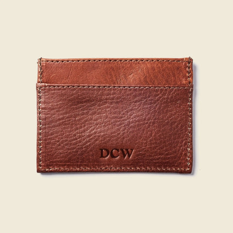 Slim Full Grain Leather Card Holder Wallet 4x3 Inch – Chocolate | Handmade in USA CASUPO  Slim Card Holder