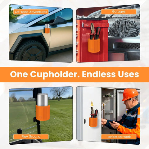 Slim Magnetic Cup Holder 2.5 Inch Rubber Tool Organizer | Made in USA Chatelet Manufacturing 