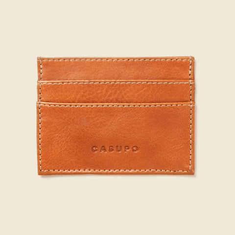 Slim Natural Leather Card Holder Wallet 4x3 Inch – Made in USA CASUPO  Slim Card Holder