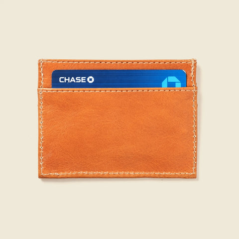 Slim Natural Leather Card Holder Wallet 4x3 Inch – Made in USA CASUPO  Slim Card Holder