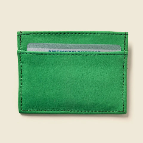 Slim RFID Green Leather Card Holder Wallet – 4x3 Inch | Handmade in USA CASUPO  Slim Card Holder