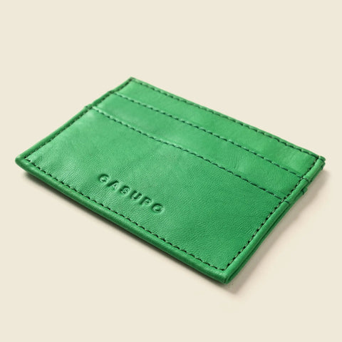 Slim RFID Green Leather Card Holder Wallet – 4x3 Inch | Handmade in USA CASUPO  Slim Card Holder