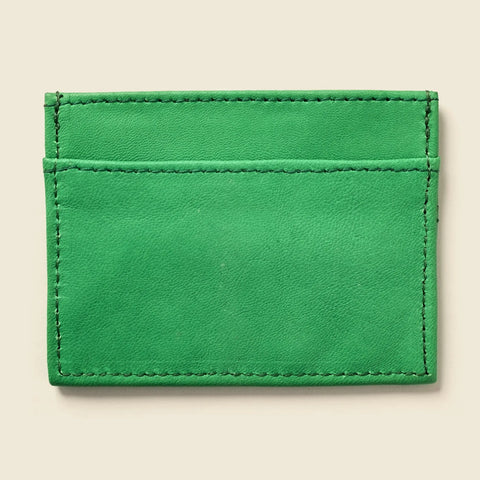Slim RFID Green Leather Card Holder Wallet – 4x3 Inch | Handmade in USA CASUPO  Slim Card Holder