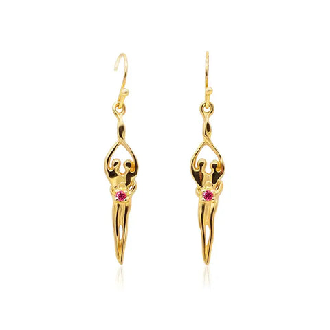 Small Soulmate Earrings 1 Inch – .925 Sterling Silver With 14kt Gold Overlay | Handcrafted in USA Symbol of Love Jewelry