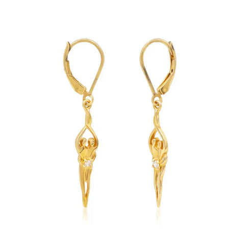 Small Soulmate Earrings 1.5 Inch – 925 Sterling Silver With 14kt Gold Overlay | Made in USA Symbol of Love Jewelry