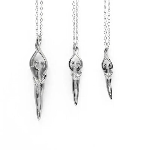 Small Soulmate Pendant Necklace – 18 Inch Sterling Silver Chain | Made in USA Symbol of Love Jewelry