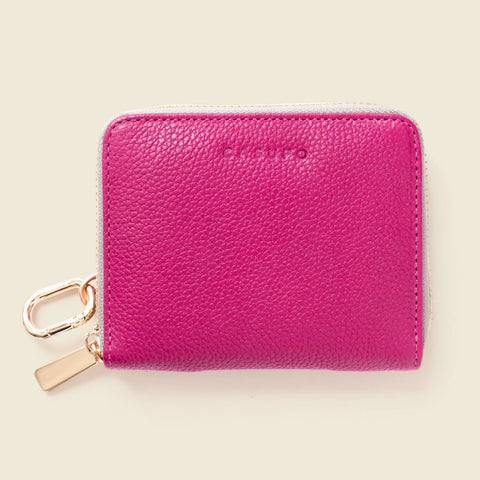Small Zipper Wallet With Detachable Key Ring - Pink CASUPO  Zipper Wallet