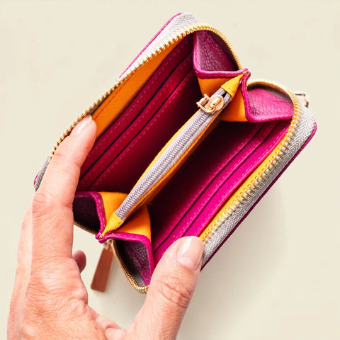 Small Zipper Wallet With Detachable Key Ring - Pink CASUPO  Zipper Wallet