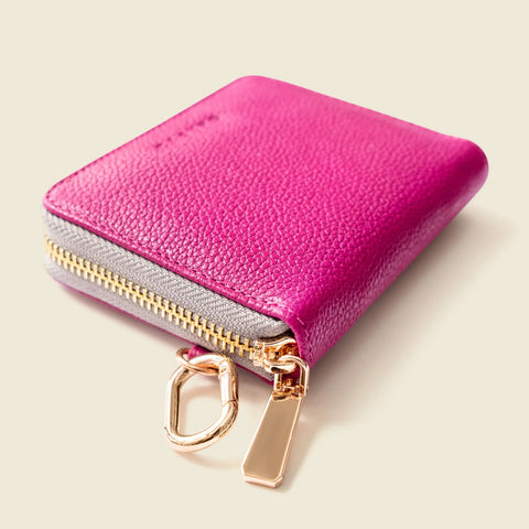Small Zipper Wallet With Detachable Key Ring - Pink CASUPO  Zipper Wallet