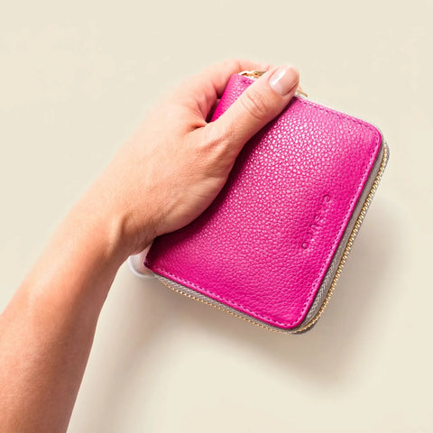 Small Zipper Wallet With Detachable Key Ring - Pink CASUPO  Zipper Wallet