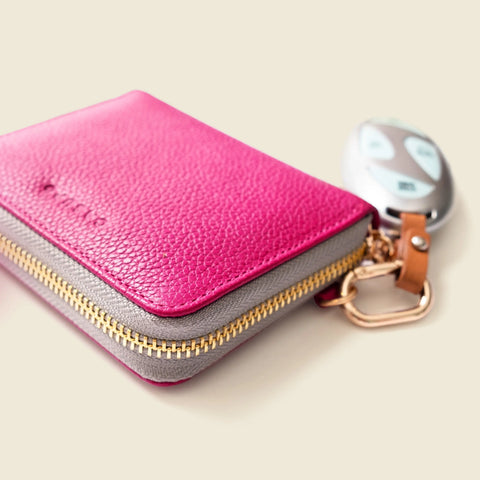 Small Zipper Wallet With Detachable Key Ring - Pink CASUPO  Zipper Wallet