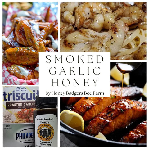 Smoked Garlic Honey Honey Badgers Bee Farm  Garlic Honey