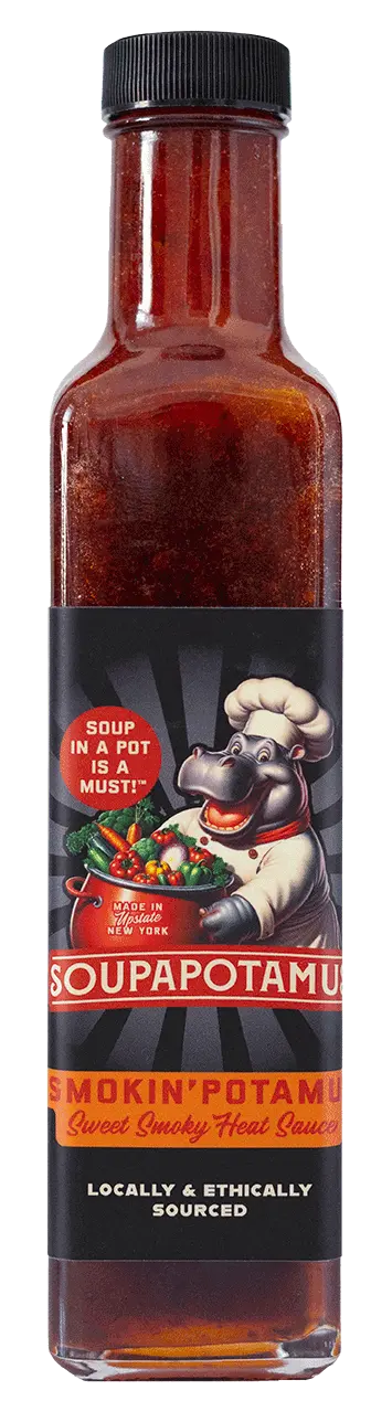 Smokin’Potamus Sweet Smoky Heat Sauce – 12 Oz Spicy Honey Pepper Condiment | Made in USA SoupaPOTamus  item