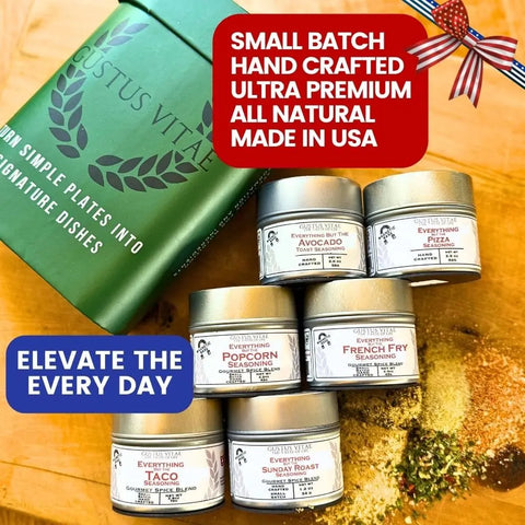 Snack-Time Celebrations: Made in the USA Signature Spices| Gift Packaged Seasoning Collection | Set of 6 Gustus Vitae  Collections & Gift Sets