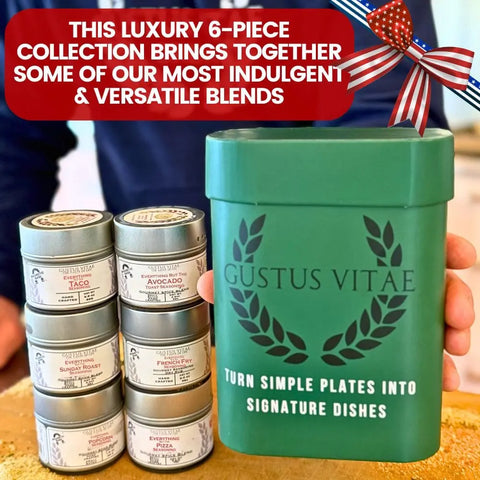 Snack-Time Celebrations: Made in the USA Signature Spices| Gift Packaged Seasoning Collection | Set of 6 Gustus Vitae  Collections & Gift Sets