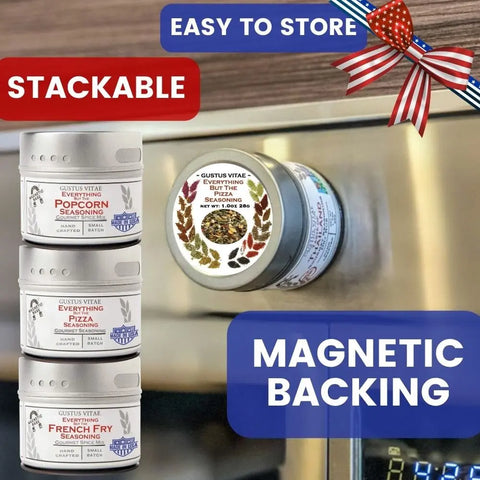 Snack-Time Celebrations: Made in the USA Signature Spices| Gift Packaged Seasoning Collection | Set of 6 Gustus Vitae  Collections & Gift Sets