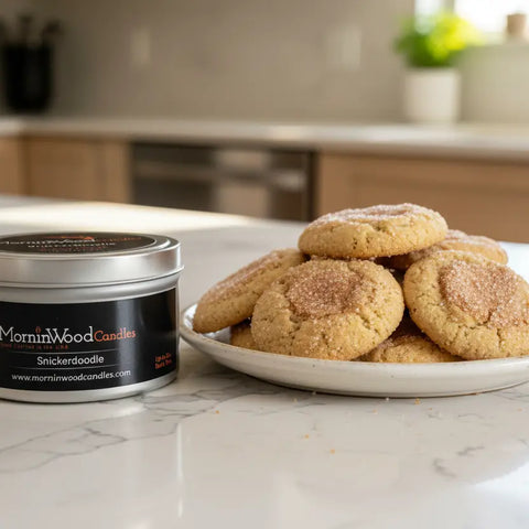 Snickerdoodle 7oz Soy Candle Tin – Cinnamon Sugar Fragrance – Handcrafted Home Scent | Made in USA MorninWood Candles  Candles