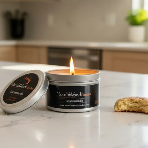 Snickerdoodle 7oz Soy Candle Tin – Cinnamon Sugar Fragrance – Handcrafted Home Scent | Made in USA MorninWood Candles  Candles