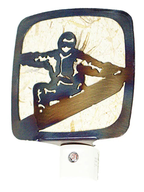 Snowboarder Silhouette Night Light – Ambient LED Bedside Lamp | Made in USA – Veteran Owned Brand Knights Home Decor  item