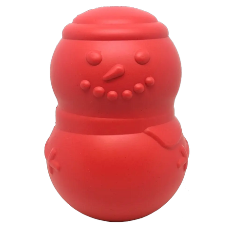 Snowman Durable Rubber Dog Chew Toy – Interactive Treat Dispenser | Made in USA SodaPup  Rubber Dog Toys