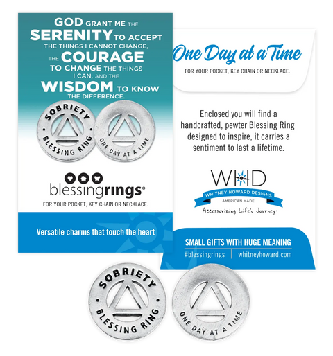 Sobriety Blessing Ring Charm – Inspirational Token for Recovery | Made in USA Whitney Howard Designs  Blessing Ring