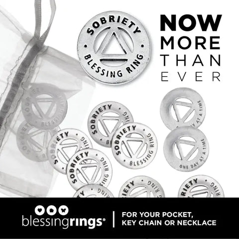 Sobriety Blessing Ring Charm – Inspirational Token for Recovery | Made in USA Whitney Howard Designs  Blessing Ring