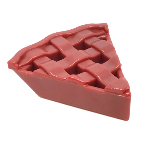 The SodaPup Cherry Pie EChew Ultra Durable Nylon Dog Chew Toy and Treat Holder is shaped like a slice of cherry pie with a red, lattice-style crust—perfect for power chewers and helping to promote fresh breath.