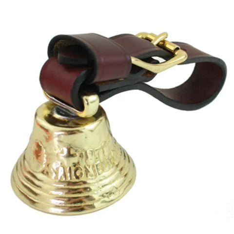Solid Brass Alpine Bell With Burgundy Latigo Leather Strap – Large Dog Collar Accessory | Made in USA Auburn Leathercrafters  item