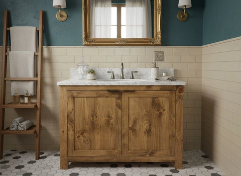 Solid Wood Single Sink Vanity Cabinet – Custom Bathroom Storage | Made in USA | MODEL 1125 Limitless Woodworking  item