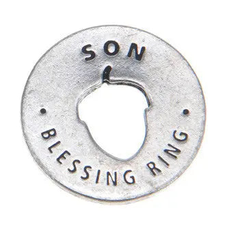 Son Blessing Pewter Ring Charm – Inspirational Acorn Design Pocket Token | Handcrafted in USA Whitney Howard Designs  Blessing Ring