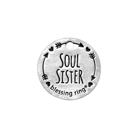 Soul Sister Blessing Ring Charm – Handcrafted Friendship Token with Moon and Stars Engraving | Made in USA Whitney Howard Designs  Blessing Ring