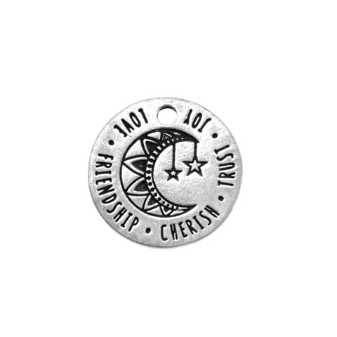 Soul Sister Blessing Ring Charm – Handcrafted Friendship Token with Moon and Stars Engraving | Made in USA Whitney Howard Designs  Blessing Ring