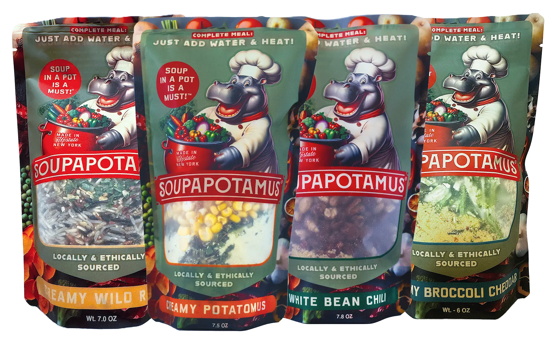 SoupaPotamus Quad Pack Soup Variety – 4 Regular Size Gluten-Free Soups | Made in USA Upstate New York SoupaPOTamus  item