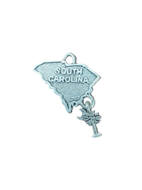 South Carolina State Pewter Charm – Handmade USA Jewelry Accessory with Split Ring Michelle Marie Boutique  Charms and Pendants