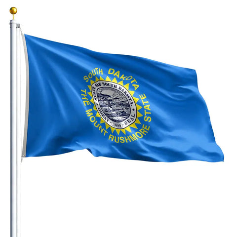 South Dakota State Flag – 200 Denier Outdoor Nylon with UV-Resistant SolarGuard Dyes | Made in USA Freedom Flag and Pole 