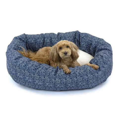 South West Sherpa Bagel Dog Bed – Plush Cozy Pet Lounger | Made in USA Majestic Pet