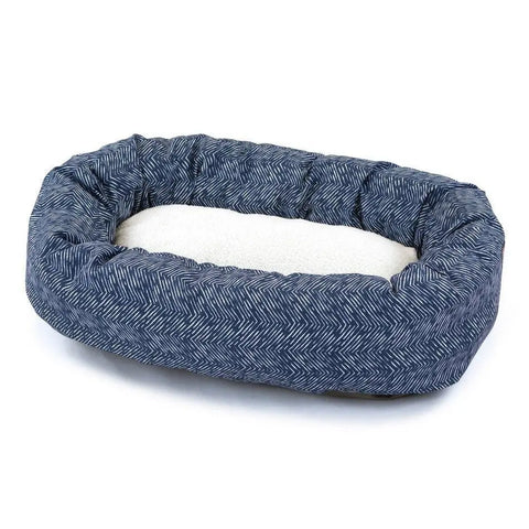 South West Sherpa Bagel Dog Bed – Plush Cozy Pet Lounger | Made in USA Majestic Pet