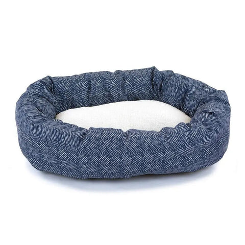 South West Sherpa Bagel Dog Bed – Plush Cozy Pet Lounger | Made in USA Majestic Pet