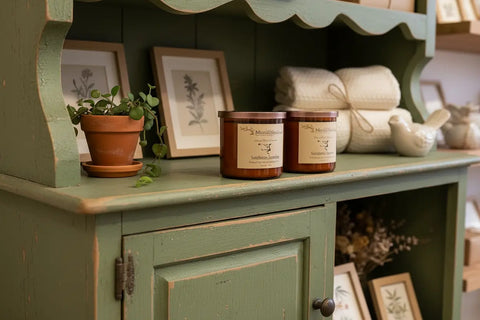 Southern Jasmine-Soy 3-Wick Blown Glass Collection MorninWood Candles  3 Wick Candle