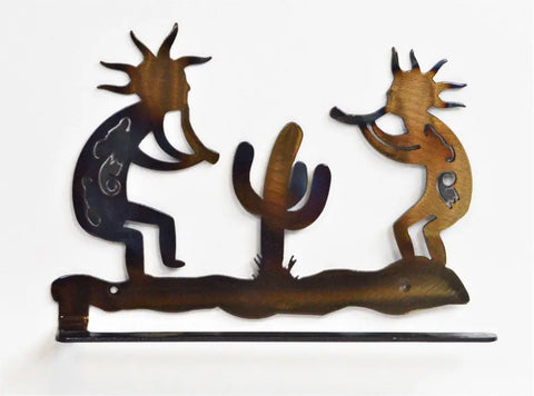 Southwestern Kokopelli Metal Hand Towel Rack – Rustic Wall Mount – Handmade in USA for Unique Home Decor Knights Home Decor  item