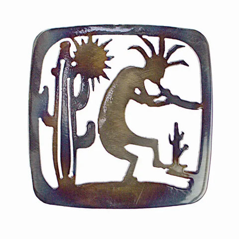 Southwestern Metal Coaster – Handcrafted Kokapeli Design | Durable Heat-Treated | Made in USA Knights Home Decor  item