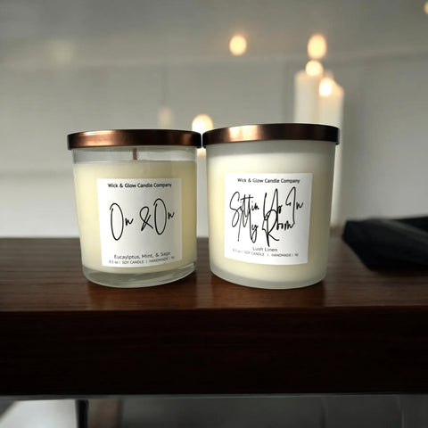 Soy Wax Candle Duo Set 8.5 Oz Each – Hand-Poured Home Fragrance Gifts | Made in USA Wick and Glow Candle Company™  Candles