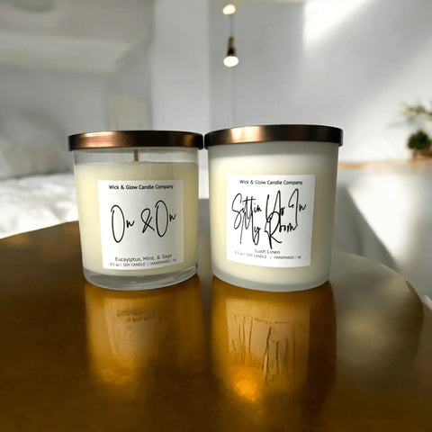 Soy Wax Candle Duo Set 8.5 Oz Each – Hand-Poured Home Fragrance Gifts | Made in USA Wick and Glow Candle Company™  Candles