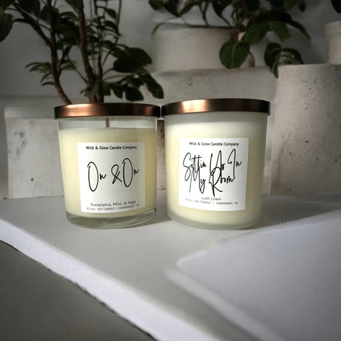 Soy Wax Candle Duo Set 8.5 Oz Each – Hand-Poured Home Fragrance Gifts | Made in USA Wick and Glow Candle Company™  Candles
