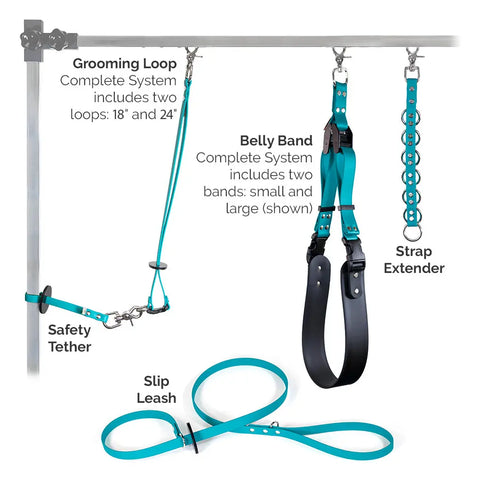 Sparky’s Grooming Restraint System – BioThane Adjustable Pet Grooming Accessories Kit | Made in USA Auburn Leathercrafters  item
